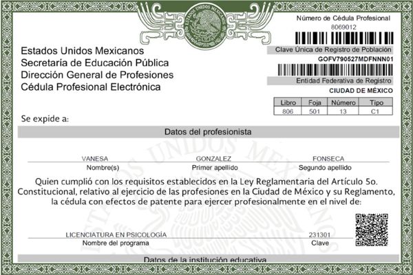 Cédula profesional